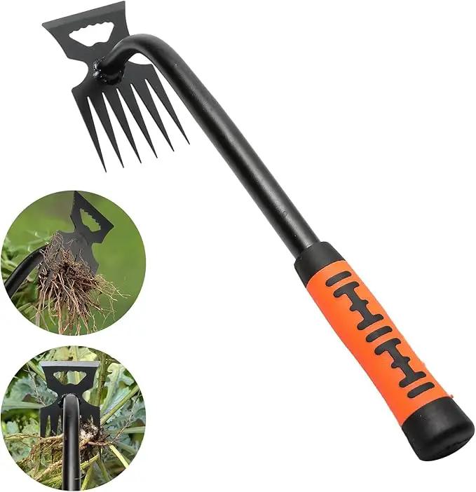 Gardening Hand Weeder Tools, Weeding Artifact Uprooting Weeding Tool, Durable Manganese Steel Hand Weeder Tool, Manual Multifunctional Weeders Gardening Tools for Yard and Garden (6 Teethes) by GreenHaven Gardens