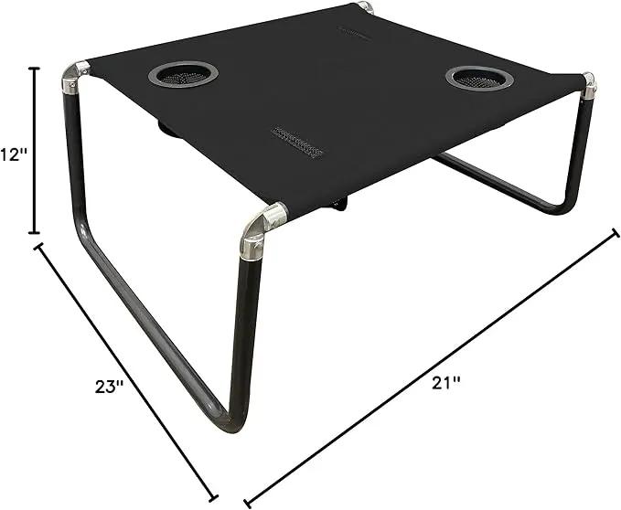Neso Portable Beach Table with Cup Holders, Cell Phone Pockets, Lightweight for Picnics and Parks (Black) by GreenHaven Gardens