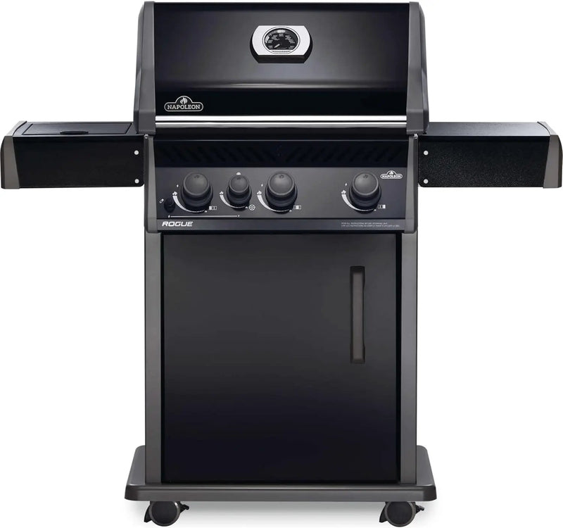 Napoleon Rogue 425 Natural Gas Grill with Range Side Burner, Black, 3 Stainless Steel Main Burners, Durable Heat Control by GreenHaven Gardens