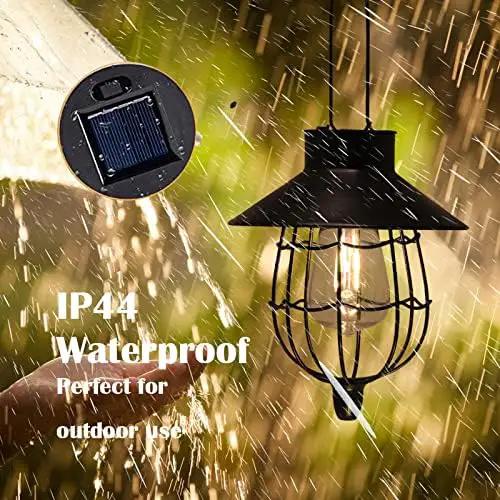 YAKii 12 Pack Solar Lantern Hanging Waterproof Outdoor Metal Solar Lamp with Warm White Light Decorate for Yard Garden Pathway Patio Porch Decor (Black) by GreenHaven Gardens
