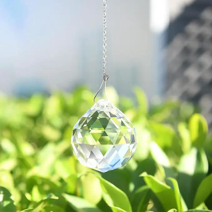 MerryNine 30mm Clear Crystal Ball Prism with 20 Pcs Metal Rings Sun Shine Catcher Rainbow Pendants Maker, Hanging Crystals Prisms for Windows, for Feng Shui, for Gift (30mm/1.18" 20pack) by GreenHaven Gardens