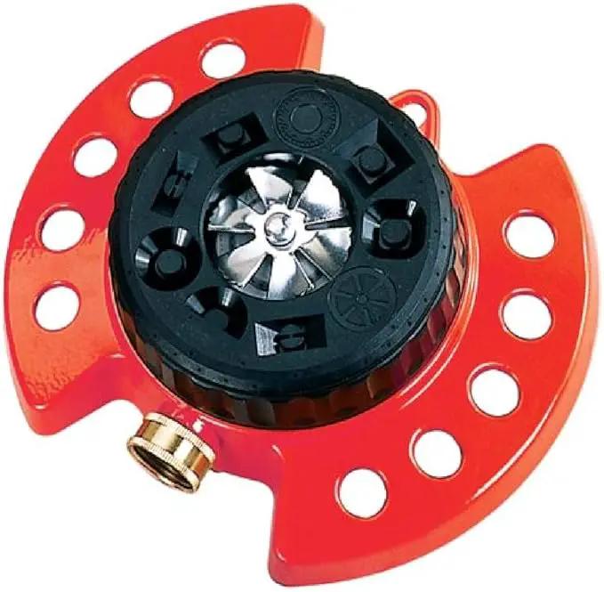 Dramm Duty Metal Base, Red 15021 ColorStorm 9-Pattern Premium Turret Sprinkler with Heavy-D by GreenHaven Gardens