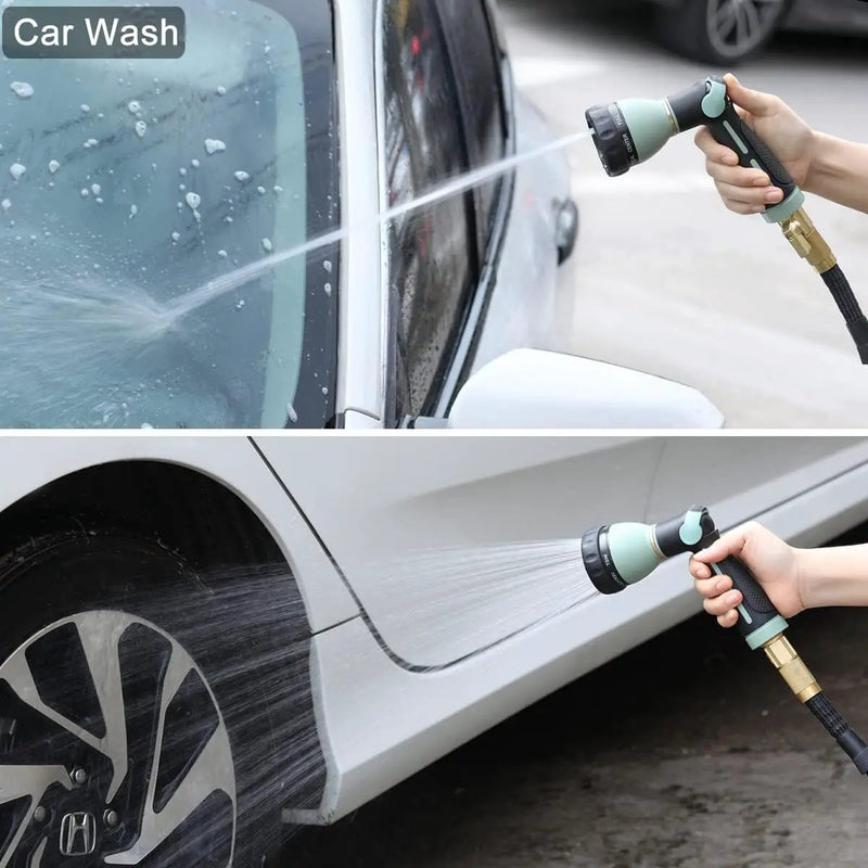 FANHAO Garden Hose Nozzle Heavy Duty, 100% Metal Water Hose Nozzle Sprayer with 8 Spray Patterns, High Pressure Sprayer Nozzle with Thumb Control, On Off Valve for Garden Watering, Car & Pet Washing by GreenHaven Gardens