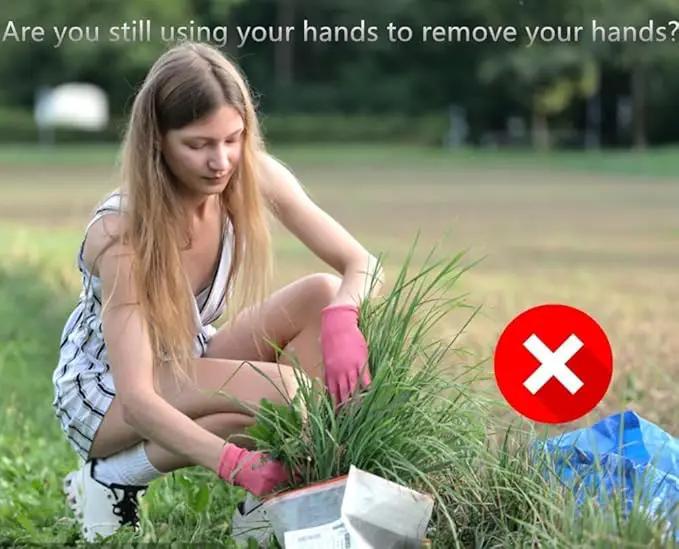 Weed Removal Tool, 2025 New Garden Weeding Tools Manganese Steel Hand Weeder Tool with Handle, 4 Teethes Dual Purpose Manual Weeders Tool Weed Pulling Tool for Garden (Rubber Handle) by GreenHaven Gardens