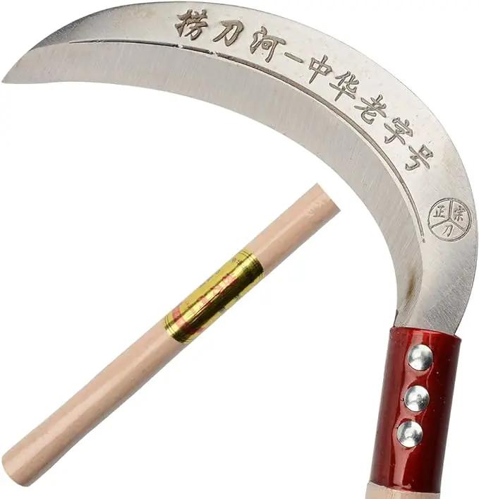 KEYI Steel Grass Sickle,Clearing Sickle,Manganese Steel Blade/Hardwood Handle Hand held Sickle Tool - Multipurpose Gardening Weeding Grass Sickle and Farming Portable Safety Sickle by GreenHaven Gardens