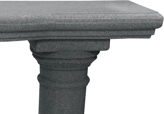Emsco Group 2316 Lightweight Natural Sandstone Garden Shelf with Columns, 48", Granite by GreenHaven Gardens