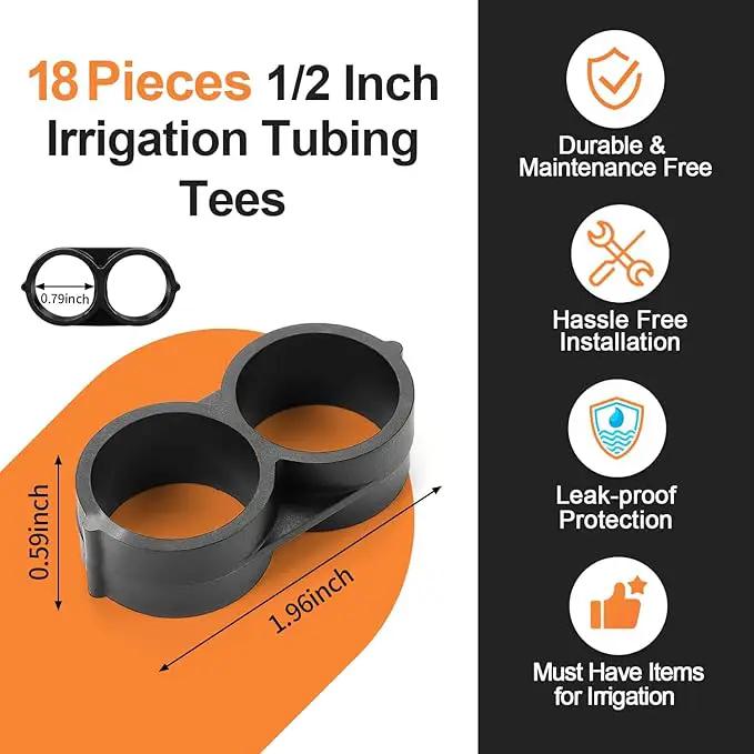Drip Irrigation Figure 8 End Closure Fittings, 18 Pieces 1/2'' Drip Line Barbed End Plug Connectors for 1/2 Inch Irrigation Tubing End Clamp for Garden Drip Sprinkler Systems by GreenHaven Gardens
