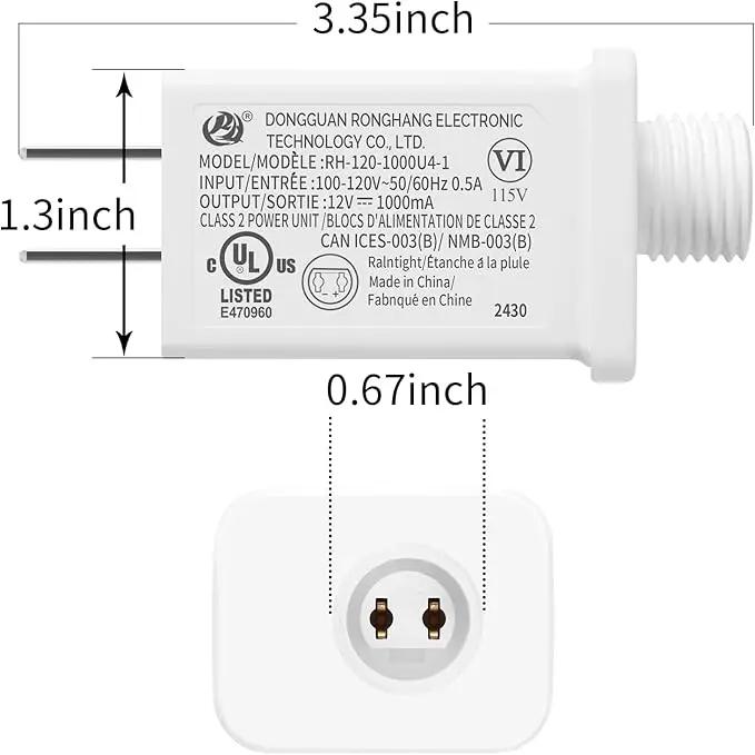 Replacement Yard Inflatable Adapter Power Supply Adaptor - 12V 1.0A 1Pcs - Inflatable Plug Replacement Class 2 Power Supply - White - for Christmas Tree Light/Thanksgiving Yard Blow Up Decorations by GreenHaven Gardens