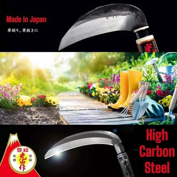 Weeding Sickle Japanese Stainless Steel Garden Tool [Made in Japan] Gardening Hand-held Weeder Hand Hoe by GreenHaven Gardens
