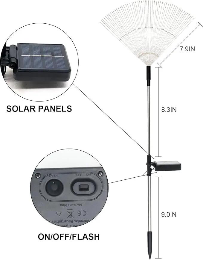 Solar Garden Lights Solar Firework Lights Outdoor Waterproof 4 Pack Solar Powered Art Stake Twinkle Lighting 180 LED Sparklers Solar Lights for Yard Pathway Patio Outside Party Decorations (White) by GreenHaven Gardens