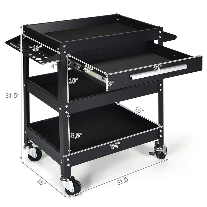 Rolling Tool Cart Mechanic Cabinet Storage ToolBox Organizer with Drawer by DirectDeals