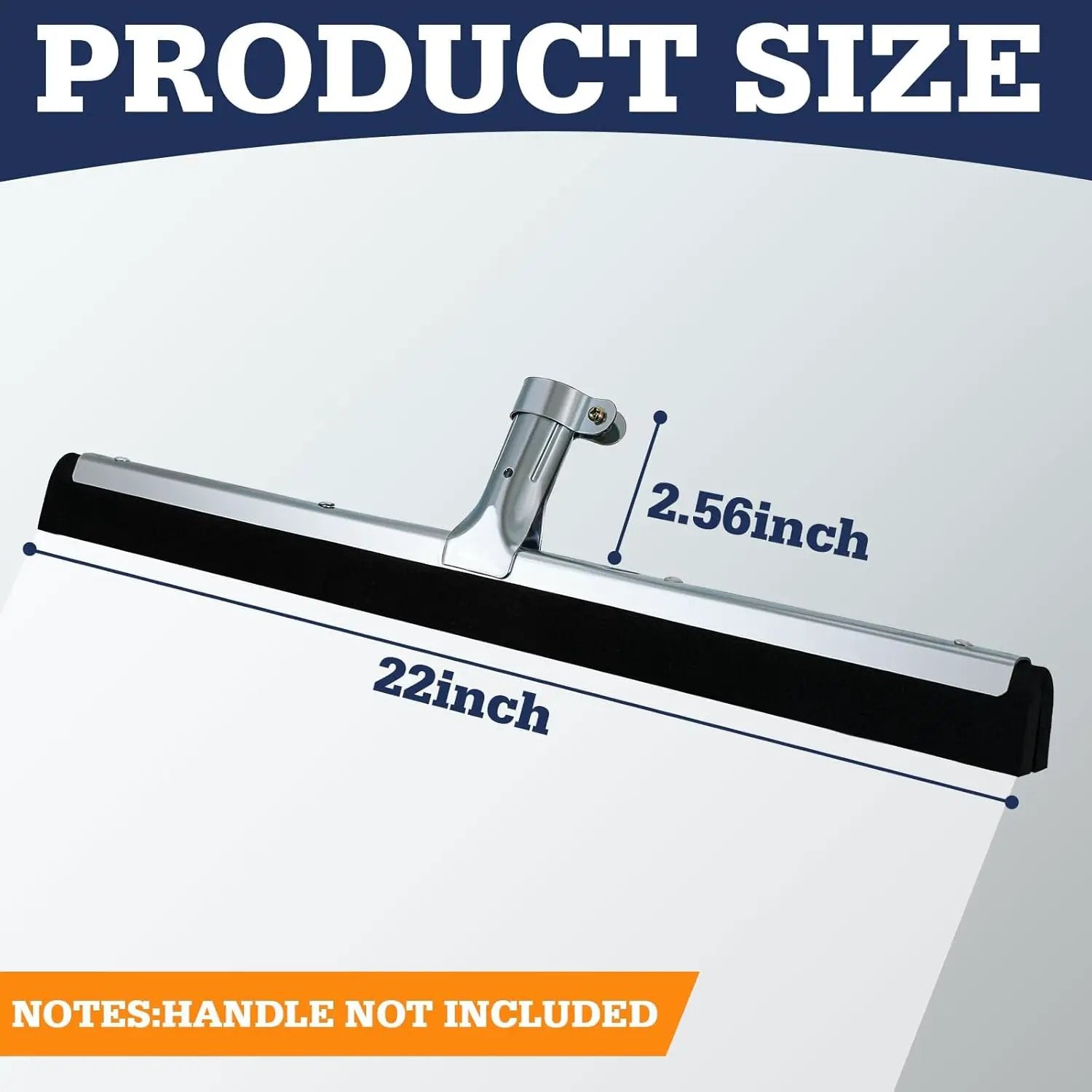Lasnten 2pcs Double Foam Floor Squeegee for Concrete Industrial Floor Scrubber Stainless Steel Cleaning Squeegee with Rubber Heavy Duty Broom EVA Foam Blade for Garage Window Pool (22 Inch) by GreenHaven Gardens