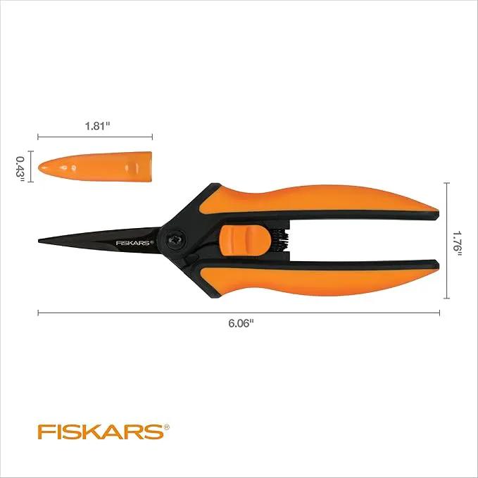 Fiskars Micro-Tip Rose Pruning Shears, 6" Garden Shears Non-Stick Coated Stainless Steel Blade, Gardening Scissors with SoftGrip Handle by GreenHaven Gardens