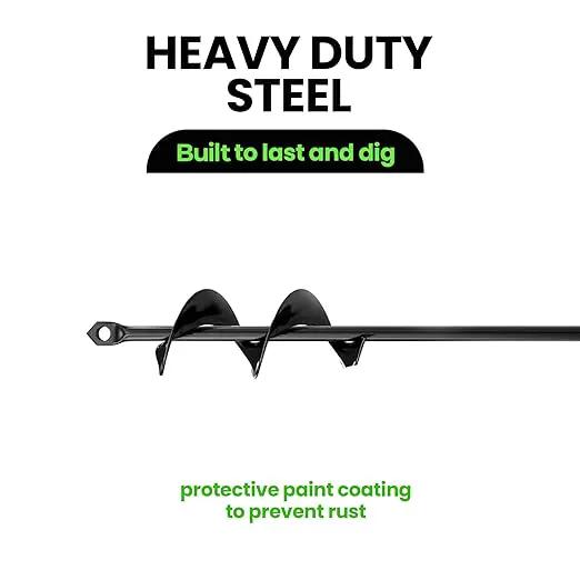 K-Brands Auger Drill Bit for Planting – 1.6 x 9 Inch - Spiral Hole Planter for Bulbs, Bedding Plants, and Umbrella Holes - 3/8 Inch Hex Drive by GreenHaven Gardens