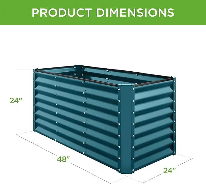 Best Choice Products 4x2x2ft Outdoor Metal Raised Garden Bed, Deep Root Planter Box for Vegetables, Flowers, Herbs, and Succulents w/ 119 Gallon Capacity - Peacock Blue by GreenHaven Gardens