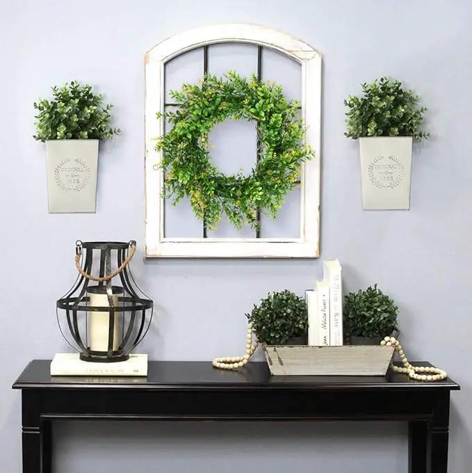 LESEN Set of 2 Farmhouse Metal Wall Planter,Rustic Wall Decor Country Hanging Wall Vase Box for Plants Flower Home Decoration by GreenHaven Gardens