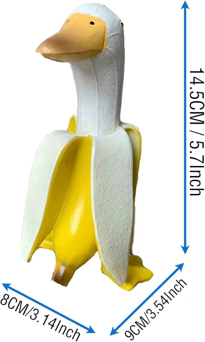 Tellme 2 PCS Banana Duck Statues, Creative Whimsical Garden Art Resin Gnome Sculptures, Outdoor Personalized Decors, Cute Banana Ornaments for Yard, Porch, Office, Home, Funny Housewarming Gifts. by GreenHaven Gardens