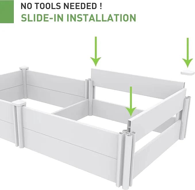 6' x 3' Vinyl Raised Garden Bed Screwless Planter Box for Gardening, Whelping Pen and More by GreenHaven Gardens