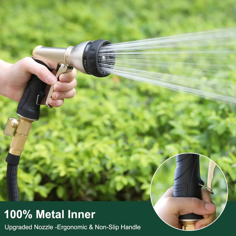 FANHAO Garden Hose Nozzle, 100% Heavy Duty Metal Water Hose Nozzle Sprayer with 7 Spray Patterns, High Pressure Hand Sprayer with Ergonomic Handle for Watering Plants & Lawns, Washing Cars & Pets by GreenHaven Gardens
