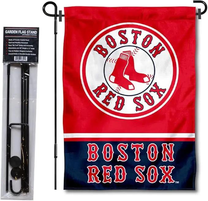 WinCraft Boston Red Sox Garden Flag with Stand Holder by GreenHaven Gardens