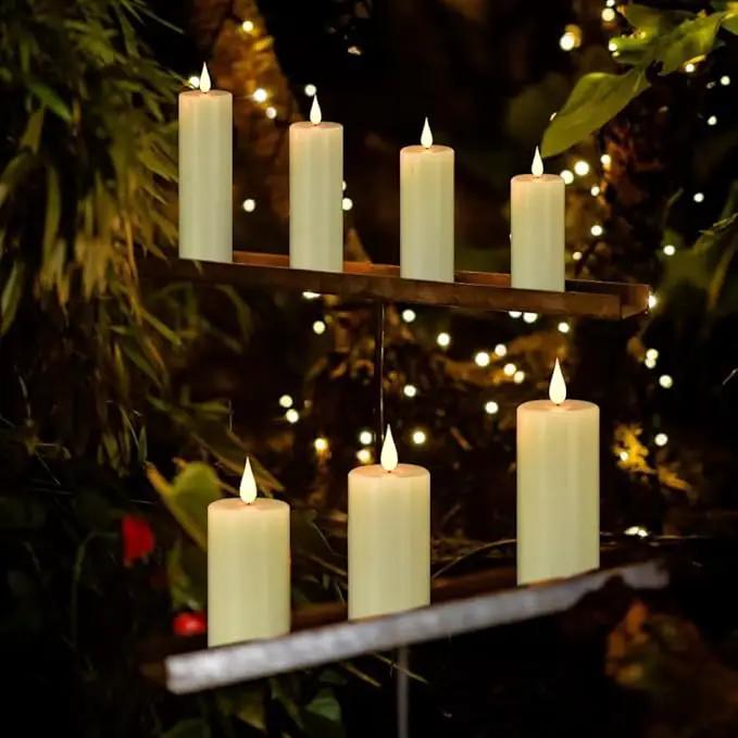 Flameless Flickering Battery Operated Candles 9PACK Real Wax Pillar LED Candles with 10-Key Remote Control and 24 Hours Timer for Wedding, Party, Home Decoration (Ivory) by GreenHaven Gardens