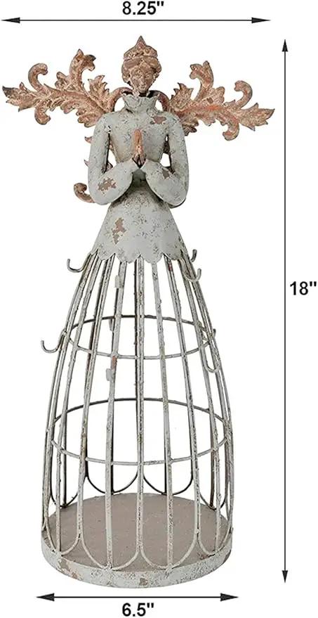 Morning View Metal Praying Angel Garden Statue Decor for Yard Art Outdoor Standing Large Angel Decorations Antique Patio Patio Lawn Holiday Christmas 18 Inches Tall by GreenHaven Gardens