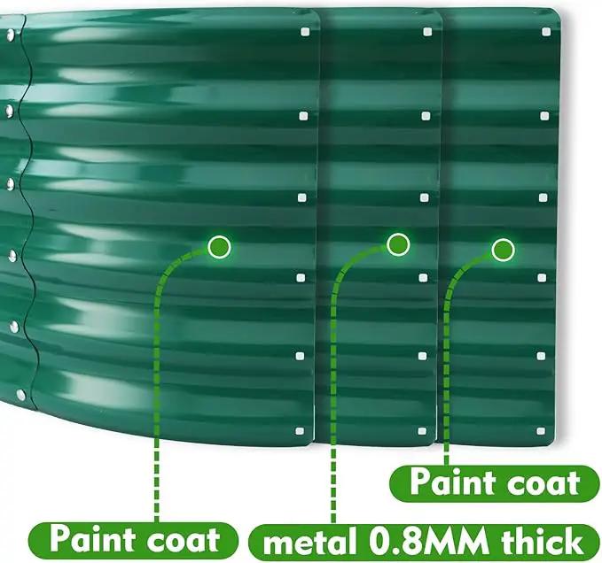 17" Tall Round Outdoor Garden Raised Garden Bed Kits- 0.8MM Thick Metal Raised Planter Bed/Ground Planter Box for Variety of Flowers,Herbs,Vegetables (Dark Green, 40 inches Diameter) by GreenHaven Gardens