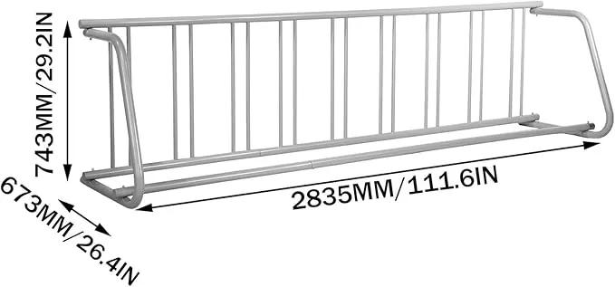 BestEquip 111" Length Floor Bike Rack, 9 Holders All-Steel Grid Bike Rack, Single-Side Storage Stand for Garages Streets Yards by GreenHaven Gardens