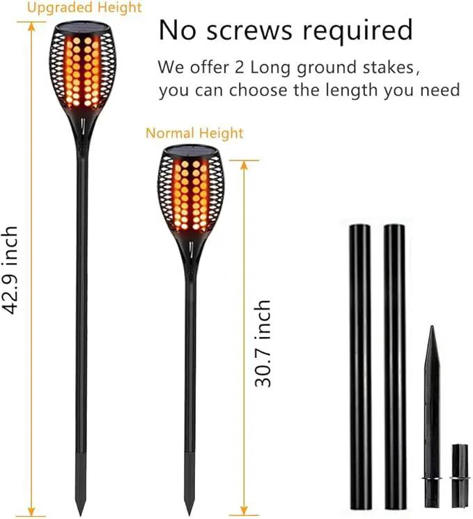 Aityvert Upgraded Solar Torch Lights 43 inches Flickering Dancing Flames Waterproof Outdoor Landscape Decorations Lighting Dusk to Dawn Auto On/Off Solar Lights for Halloween Christmas 2-Pack by GreenHaven Gardens