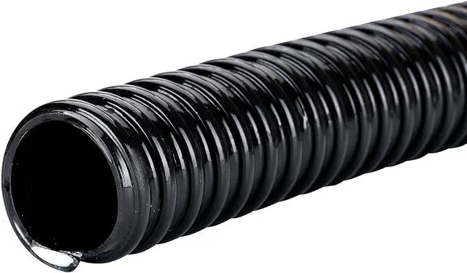 Pond Hose ID 1-1/2” × 50ft Black Corrugated Flexible Reinforced PVC Hose Vinyl Tubing for Pond Pump Fountain Garden Waterfall, Non-toxic & Kinkproof, with 2 clamps by GreenHaven Gardens