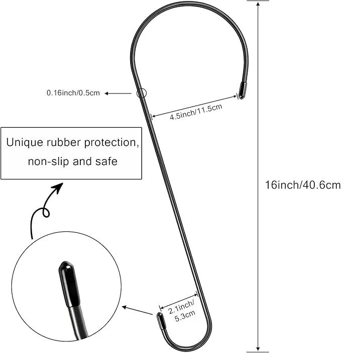 6 Pack 16 Inch Extra Large S Hooks for Hanging Plants, Rust-Proof Heavy Duty Tree Branch Hook Plant Hooks Outdoor for Hanging Bird Feeder,Patio,Indoor Uses by GreenHaven Gardens