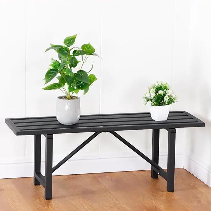 Plant Stand - Indoor/Outdoor Extra-Sturdy Aluminum Plant Stand with 300 LBS Capacity (L37.8 x W11.4 x H13.8 inch) by GreenHaven Gardens