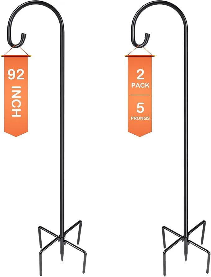 Shepherd-Hooks Adjustable for Bird-Feeder Lantern Plant-Hook Garden-Stake - Plant Stand Hanger for Outdoor Flower Basket, Bird Feeder Hanger Weddings Décor by GreenHaven Gardens