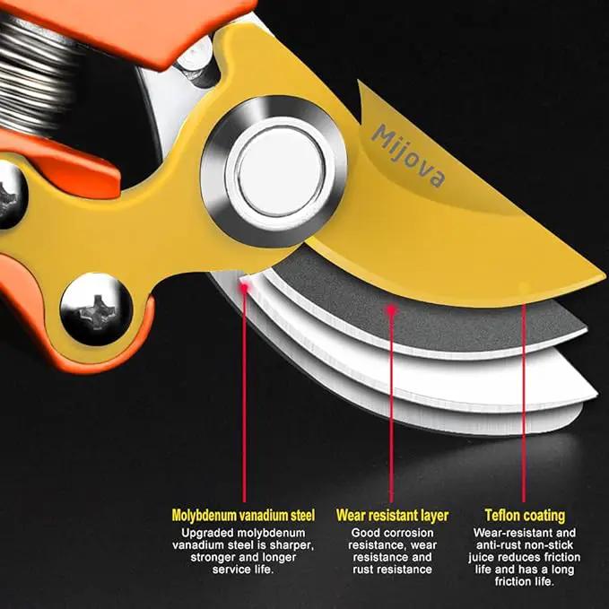 Garden Pruners, Heavy Duty Garden Clippers,Pruning Shears with Adjustable Thumb Lock,Hand Gardening Tools Pruners,Stainless Steel Sharp Gardening Scissors (MJ003) by GreenHaven Gardens
