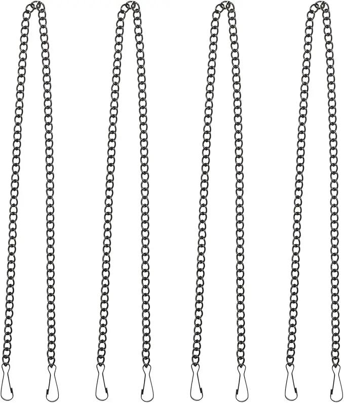 20 Inch Stained Glass Window Hanging Chain Picture Hanging Chain Sunshine Catcher Black Metal Nickel Plating Stained Glass Window Panels Chains 4 Pcs by GreenHaven Gardens