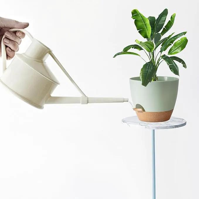 Indoor Plant Pots With Drainage Holes and Saucers Planting Pots for All HousePlants Green Plastic Flower Pots with Drainage Hole Self Watering Plant Pot Gift Idea For Home Decor Succulent Pots by GreenHaven Gardens