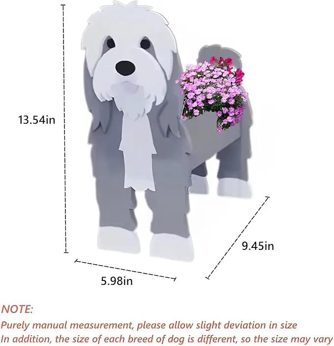 Baba Collie Dog Planter Plant Pots,Cute Garden Dog Flower Planter,Dog Planters Birthday Gifts for Women,Office,Indoor/Outdoor Decor（9.45in*5.98 * 13.54in） by GreenHaven Gardens