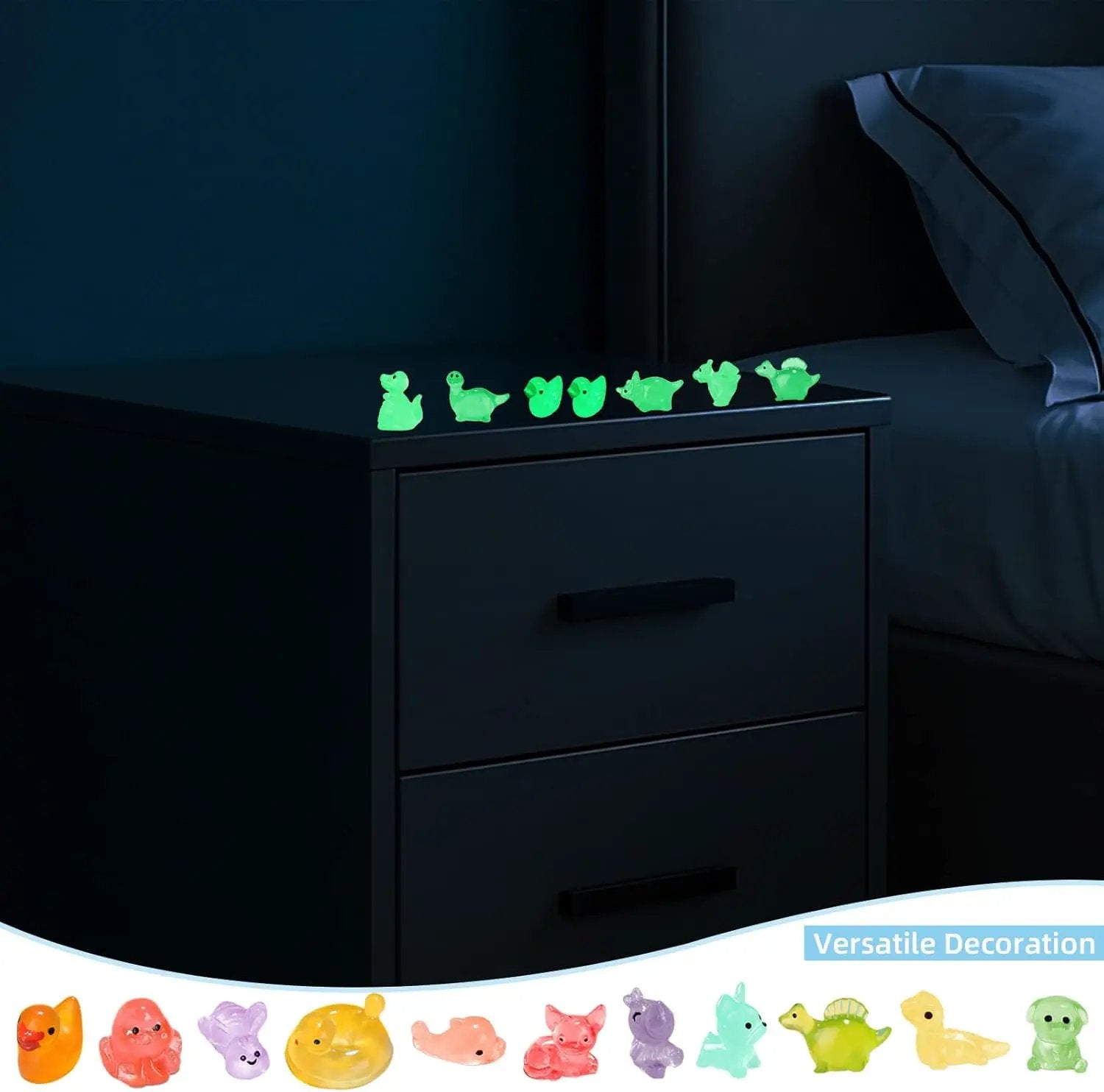 150 pcs Luminous Mini Resin Animal, Resin Ducks Figurines Glow in The Dark for Fairy Garden Accessories Miniature Figurines Aquarium Potted Decor - 11 Styles by GreenHaven Gardens