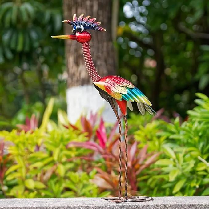 DREAMSOUL 30" Tall Wacky Metal Rooster Garden Statues, Funny Chicken Outdoor Statues Red Rooster Statue for Garden Patio Art Decor by GreenHaven Gardens