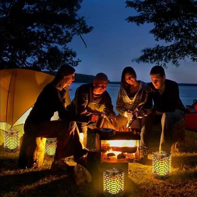 EOYIZW Solar Lanterns, 99LEDs Dancing Flickering Flame Lights, IP65 Waterproof, Purple, 3.5" H x 3.5" W x 3.5" D by GreenHaven Gardens