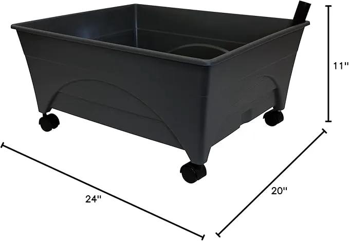 Emsco Group City Picker Raised Bed Grow Box – Self Watering and Improved Aeration – Mobile Unit with Casters by GreenHaven Gardens