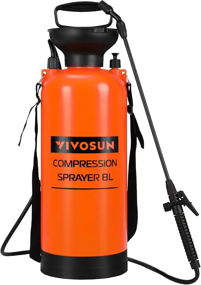 VIVOSUN Pump Sprayer 2 Gallon, Pressurized Lawn & Garden Water Spray Bottle with Adjustable Shoulder Strap, Pressure Relief Valve, for Spraying Plants, Garden Watering and Cleaning by GreenHaven Gardens