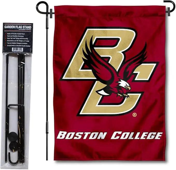 College Flags & Banners Co. Boston College Eagles Garden Flag with Stand Holder by GreenHaven Gardens