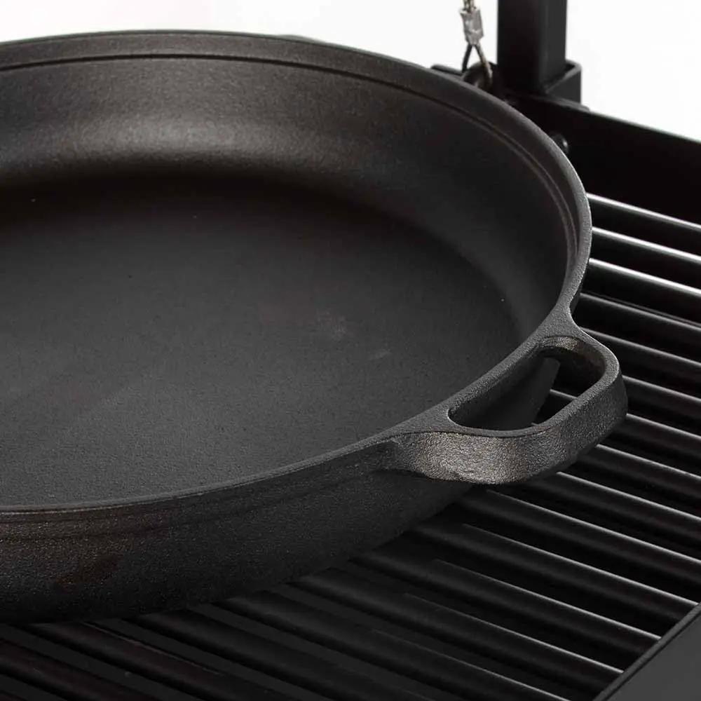 TITAN GREAT OUTDOORS Ash & Ember Santa Maria Grill, Argentine Style Open Fire Grill, Adjustable Cooking Grate with Flywheel, BBQ Grill Comes with Cast Iron Skillet by GreenHaven Gardens