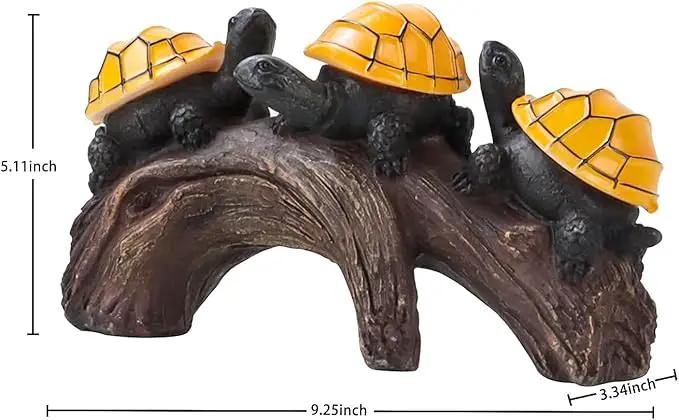 pearlstar Solar Outdoor Statues Turtle on Log Yard Decor Waterproof Figurine Light Garden Decorations Lawn Ornaments for Patio Backyard Gift for Mom Woman Grandma Lovers by GreenHaven Gardens
