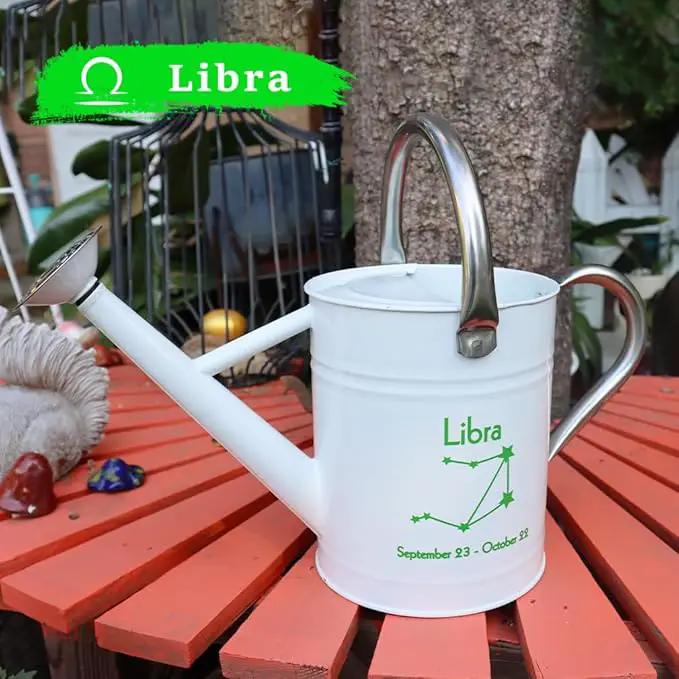 Metal Watering Can for Outdoor and Indoor Plants, Watering Can Decor, 1 Gallon (Libra) by GreenHaven Gardens