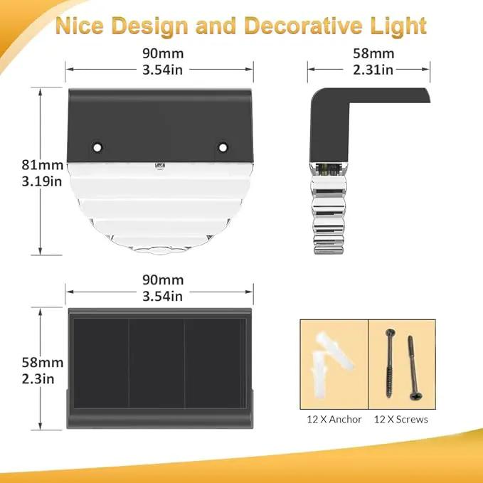 Solar Deck Lights, 6 Pack Waterproof LED Solar Lights Outdoor, Solar Step Lights Solar Fence Lights, Solar Lights for Outside, Garden, Patio, Stairs,Yard,10 Lumens, Warm White/Color Changing Lighting by GreenHaven Gardens