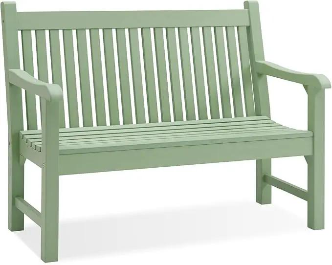 Psilvam Garden Bench, 2-Person Poly Lumber Patio Bench, All-Weather Outdoor Bench That Never Rot, Memorial Bench, Suit for Garden, Porch and Park (Green) by GreenHaven Gardens