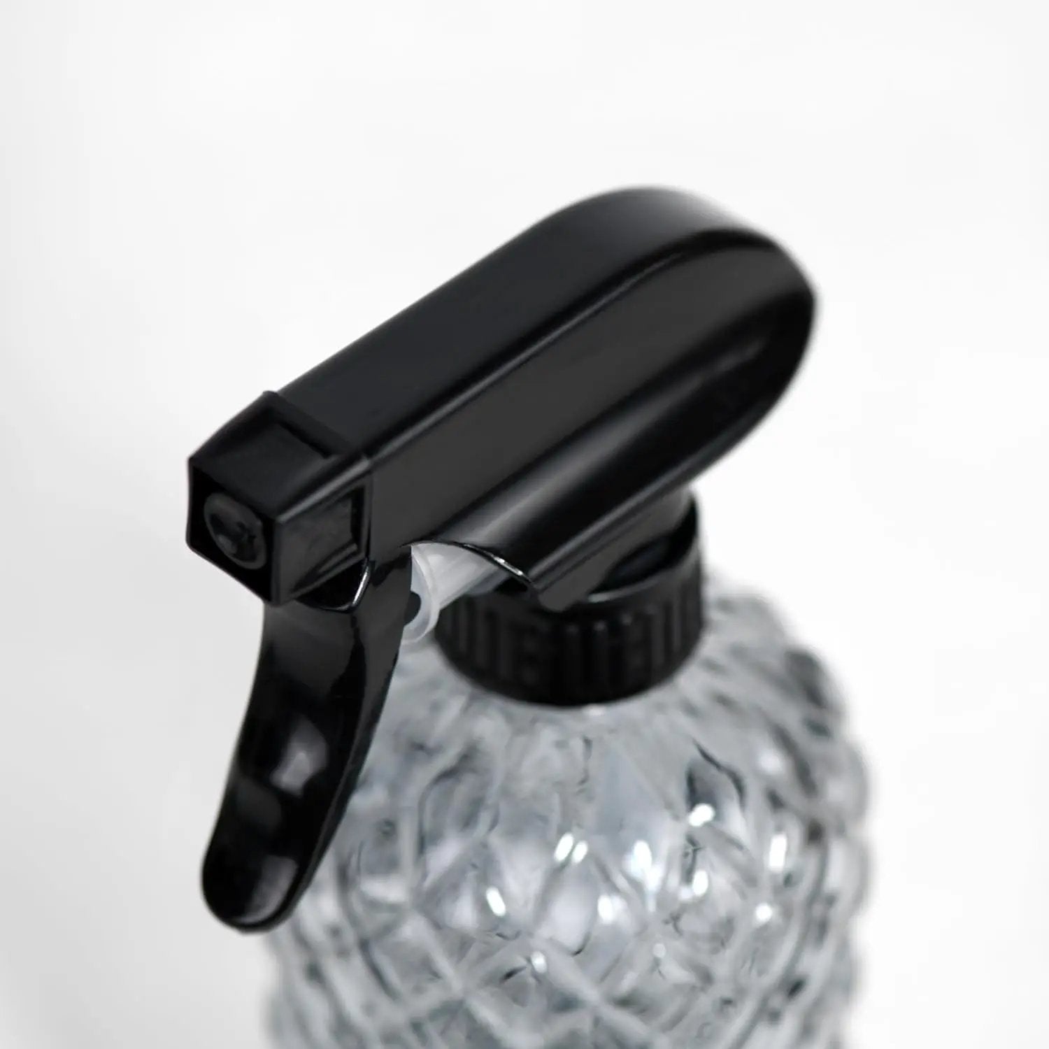 12Oz Glass Plant Spray Bottle, Gem Pattern Glass Sprayer, Watering Can with Black Plastic Top Pump, Handheld Watering Can for Indoor Outdoor Potted Plants and Greenery (Grey) by GreenHaven Gardens