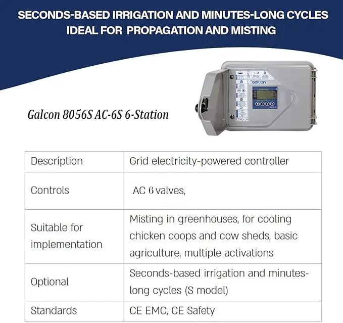 Galcon 8056S AC-6S 6-Station Indoor Irrigation or Outdoor Controller-Seconds Operation by GreenHaven Gardens